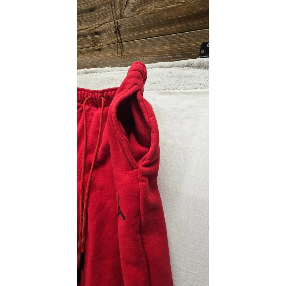 Jordan Essentials Mens Fleece Jogger Pants Red Jumpman Sweatpants Medium